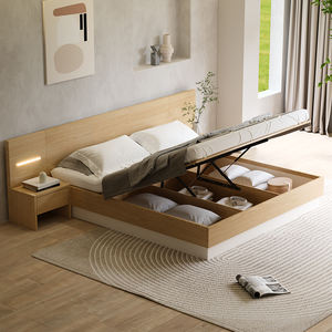 Мебель для спальни в скандинавском стиле двуспальная кровать с ящиком для хранения регулируемый газовый подъемник татами кровать Современная легкая роскошная кровать размера «King-Size» каркас - Product Image 5