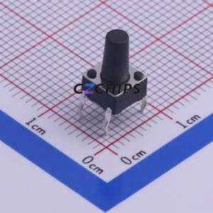 TS-1002-10026 Tactile Switch Through hole Component (THT)-4P,6x6mm Switch Single Pole Single Throw Round Button Through Hole 6mm - Product Image 1