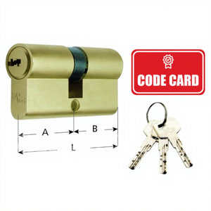 Cylindre profilé X8 en laiton nickelé, broches anti-perçage, ressorts en acier inoxydable, came DIN réversible et clés simples - Product Image 1