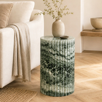 Table d'appoint cylindrique de luxe en marbre, ornement, support de fleurs pour entrée, socle en pierre, colonne, base moderne, écologique