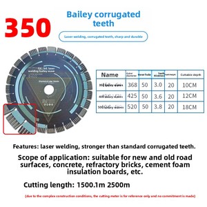 Disco de Corte de Diamante Super Afilado Modelo 400 de <span class=keywords><strong>Beili</strong></span>, Soldado con Láser, para Concreto Reforzado, Cemento y Asfalto - Product Image 5