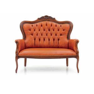 Divano componibile a 2 posti con schienale in vera pelle in vera spugna per soggiorno o appartamento - Product Image 1