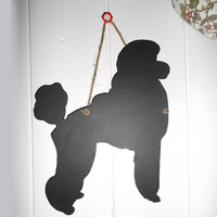 Joli tableau noir suspendu en pierre d'ardoise noire en forme d'animal/tableau de craie effaçable/tableau d'affichage mémo-chien