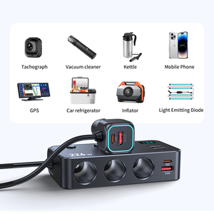 226W 9IN1 1-meter Extension <b>Cable</b> Newly Upgraded Gan Chip Dual PD Ports Simultaneous <b>Charging</b> of Multiple Products Car Charger - Product Image 6