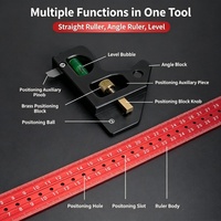 Alat Ukur Sudut 90 Derajat Multi-Fungsi Kombinasi T-Track KitSquare Ruler untuk Pertukangan Kayu dari Paduan Aluminium