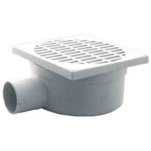 Boca de alcantarilla de 15x15 cm con drenaje lateral Limpiador de drenaje Desagüe Ø 50 mm - Product Image 1