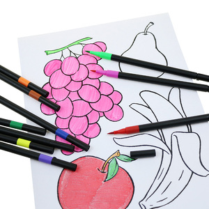 BECOL 10 couleurs, boîte en PVC, ensemble de stylos marqueurs à pointe souple, encre à base d'eau non toxique, ensemble de stylos pinceaux pour enfants - Product Image 5