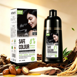 Mokeru 0% Ammoniak Silikon Professionelle Sichere Farbige Dauerhafte Haarfarbe 2.0 Naturschwarz 400ml <span class=keywords><strong>PPD</strong></span>-frei, Keine Flecken, Keine Allergie - Product Image 1