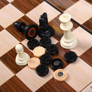 Vendita calda due in uno studente portatile pieghevole internazionale di scacchi e dama <span class=keywords><strong>gioco</strong></span> da tavolo all'ingrosso - Product Image 3