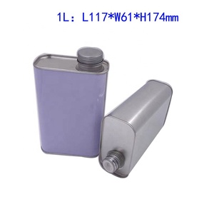 Boîte de conserve d'huile moteur carrée de 1 litre avec couvercles à vis en métal - Product Image 4
