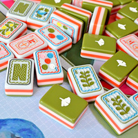 Set di Mahjong Durevole ed Ecologico, Pieghevole, in Acrilico Dipinto, 4 Strati, Incisione Profonda, Stampa UV, 160 Pezzi per Feste Familiari NMJL