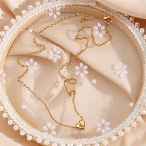 Nuova Collana Personalizzata con Ciondolo a Cuore e <span class=keywords><strong>Lettera</strong></span> Iniziale in Acciaio Inossidabile Placcato Oro per Donna - Product Image 5