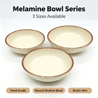 Bol en mélamine rustique moucheté, bord brûlé vintage, finition mate, qualité alimentaire, pour salade, idéal pour la maison, les restaurants et les hôtels