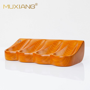 Muxiang Solid Wood Pipe Stand 4 Slots Durable Smoking Pipe Holder - Product Image 2