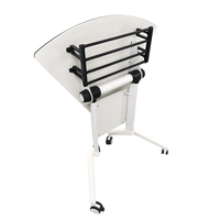 Bureau sectionnel en gros de qualité HPL Compact Board Table ronde modulaire avec roues pour bureau de Table pliante de conférence en classe
