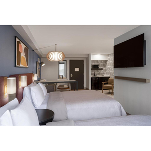 <span class=keywords><strong>Atwell</strong></span> Suites Hotelmöbel Maßgefertigte Melamin 5-Sterne-Hotelmöbel-Design Langlebige Holz-Badezimmer-TV-Wandpaneele für Apartments - Product Image 2