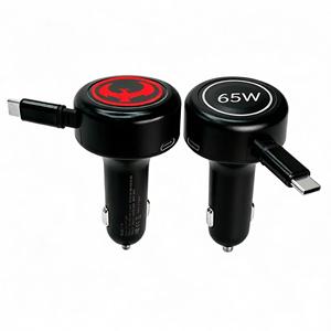 2026 fashionable car charger mobile phone charger Retractable PD 3.0 4-in-1 Fast Charging Car Charger 30W Type-C <b>Adapter</b> - Product Image 1