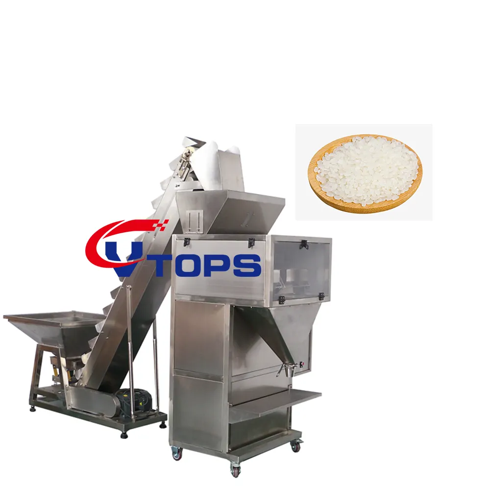 VTOPS-2DC-2K halbautomat ische Samen Reis Zucker Kaffeebohne Pellet Beutel Füll verpackungs maschine Vibrations wäge füller