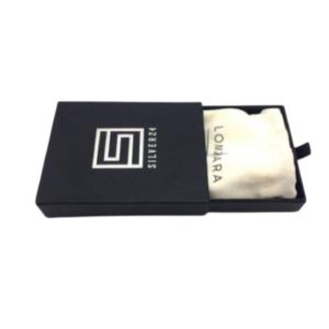 SILVER24 Rigid Gift <b>Box</b> Cotton Liner UV Logo High-End Jewelry Packaging Rectangle Ivory Board Magnetic Closure Handle - Product Image 1