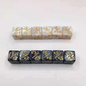 Dados de Gema negra poliédrica, de 16mm Juego de mesa, 6 lados, mazmorras y dragones, rpg, dnd, juego de dados de gema