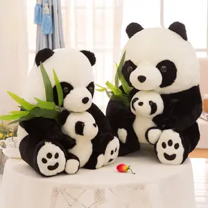 Creative Bamboo Tube Panda Doll Fun Panda Plush Toys Eating Bamboo Tubes Kids Birthday Gifts Room Decorations Super Soft