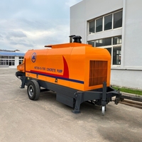 Pompa Beton Mesin Diesel Tekanan Tinggi Hbt30 Hbt40 Hbt50 Hbt60 Hbt80 Cbm Trailer Pompa Beton untuk Bangunan 30 Lantai
