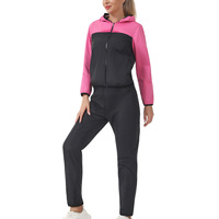 Setelan Sauna Berkualitas Tinggi untuk Wanita, Berbahan Tebal, Hoodie yang Dapat Disesuaikan, Lengan Panjang, untuk Fitness dan Membentuk Tubuh