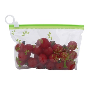 Customized reusable food frozen <b>storage</b> bag with pull loop <b>plastic</b> self sealing zipper bag - Product Image 1