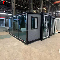 Maison mobile modulaire extensible imperméable de 20, 30 ou 40 pieds, maison préfabriquée en conteneur, 3 chambres, maison miniature de luxe avec cuisine