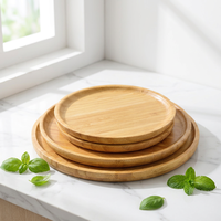 Assiettes rondes en bambou de style américain écologiques pour dîner, fête, mariage, plateau de service décoratif pour fromages et charcuteries