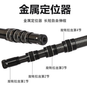 Carbon Fiber Landing <b>Net</b> Pole Short Section Retractable Positioning 3 Sections Fishing Gear - Product Image 4