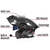 Casques de moto les plus populaires, casques rabattables pour adultes, casque en fibre de carbone ABS, garantie d'usine d'un an