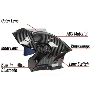 Caschi <span class=keywords><strong>Moto</strong></span> Più Popolari con Visiera Apribile per Adulti, <span class=keywords><strong>Casco</strong></span> in ABS e Fibra di <span class=keywords><strong>Carbonio</strong></span>, Garanzia di 1 Anno, Produzione di Fabbrica - Product Image 3