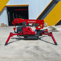 Mini-grue araignée compacte 3 tonnes avec flèche télescopique rotative à 360 degrés et levage hydraulique