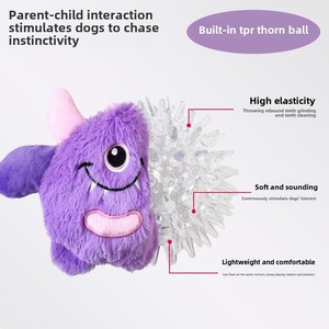 Venta al por mayor de fábrica, juguete ecológico para perros con chirrido de terciopelo, hermosa Bola de expresión TPR para masaje de cavidad oral <span class=keywords><strong>Shiba</strong></span> Inu - Product Image 5