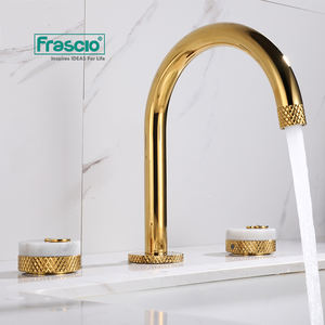 Frascio, grifo <span class=keywords><strong>de</strong></span> lavabo <span class=keywords><strong>de</strong></span> lujo <span class=keywords><strong>de</strong></span> 3 orificios, grifo doble, mezclador <span class=keywords><strong>de</strong></span> agua fría y caliente <span class=keywords><strong>de</strong></span> mármol dorado <span class=keywords><strong>para</strong></span> lavabo <span class=keywords><strong>de</strong></span> baño, válvula <span class=keywords><strong>de</strong></span> cerámica <span class=keywords><strong>para</strong></span> dormitorio - Product Image 2