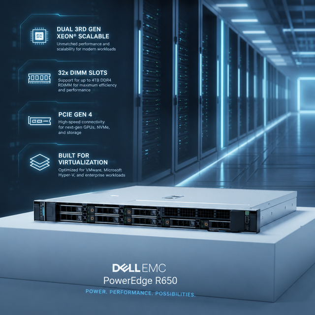 Dell PowerEdge R650 1U Rackmount Server Xeon Silver 4310 64GB DDR4 2x 480GB SSD Enterprise Solution