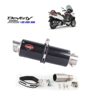 Escape deslizante para <span class=keywords><strong>Piaggio</strong></span> <span class=keywords><strong>BEVERLY</strong></span> 125 <span class=keywords><strong>300</strong></span> MP3 125 250 <span class=keywords><strong>300</strong></span> tubo medio de escape silenciador de motocicleta <span class=keywords><strong>BEVERLY</strong></span> 125 <span class=keywords><strong>300</strong></span> MP3 125 250 - Product Image 1