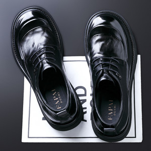 Chaussures en cuir décontractées de style Derby, sensation haut de gamme, adaptées aux hommes d'affaires et aux trajets quotidiens, pour les pieds larges et les chaussures à bout large. - Product Image 5