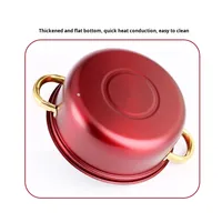 Marmite à soupe dorée à double anse, colorée, 12 pièces, en acier inoxydable série 400, design moderne, compatible tous feux, avec couvercle en verre