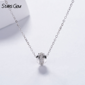 Starsgem 0.09ct 0.9mm Brilliant Cut Lab Grown Diamond 18K <b>Solid</b> <b>Gold</b> Color D Classic Style <b>Pendant</b> Necklace - Product Image 1