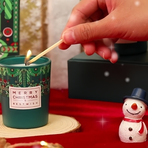 Juego de velas perfumadas navideñas verdes y rojas personalizadas, decoración del hogar, difusor de caña, serie navideña, regalos de decoración del hogar - Product Image 3