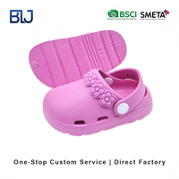 Sandalias Moldeadas para Niñas, Diseño Personalizado OEM, Antideslizantes, con Banda de Flores EVA, Color Rosa, para Bebés y Niñas Pequeñas, para Jugar al Aire Libre