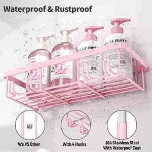 5 Pack Shower Caddy Organizer No Drilling Bathroom Rack Shelf <b>for</b> Wall Staorge <b>Basket</b> - Product Image 4