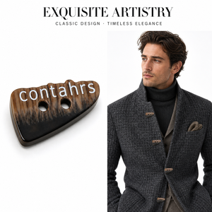 Bottone in Resina Irregolare Personalizzato con Logo, Grande, a 2 Fori, Cucito a Mano, in Poliestere, Bottone di Design, OEM ODM - Product Image 2