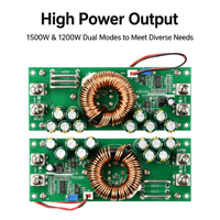 Konverter Buck Penyearah Sinkron DC-DC 1500W 50A Modul Catu Daya Step Down DC 15-90V ke 2.5-72V Dapat Diatur