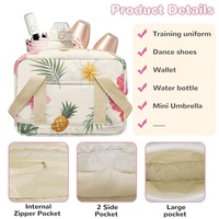 Sac de sport mini à imprimé hibiscus et plumeria hawaïen, directement de l'usine, avec fermeture éclair et longues poignées de transport