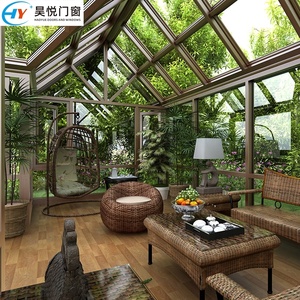 Verrière moderne autoportante en aluminium, imperméable, avec toit plat en verre trempé, pour terrasse d'hôtel - Product Image 1