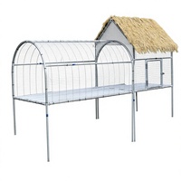 Cage tunnel de type poulailler de style piste de course, grande taille, anti-évasion, double couche, galvanisée à chaud, pour usage extérieur, protection des animaux