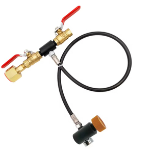 CO2 Refill Cylinder Adapter Fill Station Connector Kit for Soda Maker Filling 24 Inch Black Hose Dual Valve with <b>Gauge</b> - Product Image 1